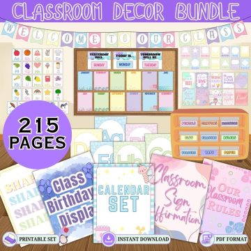 pastel classroom decor bundle