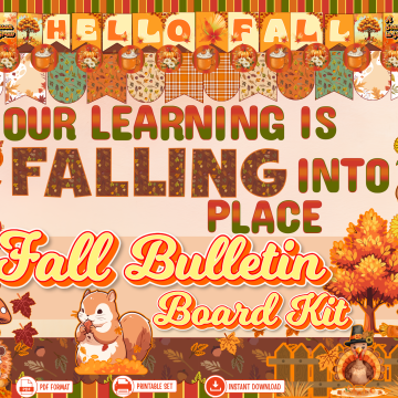 fall bulletin board kit mockup