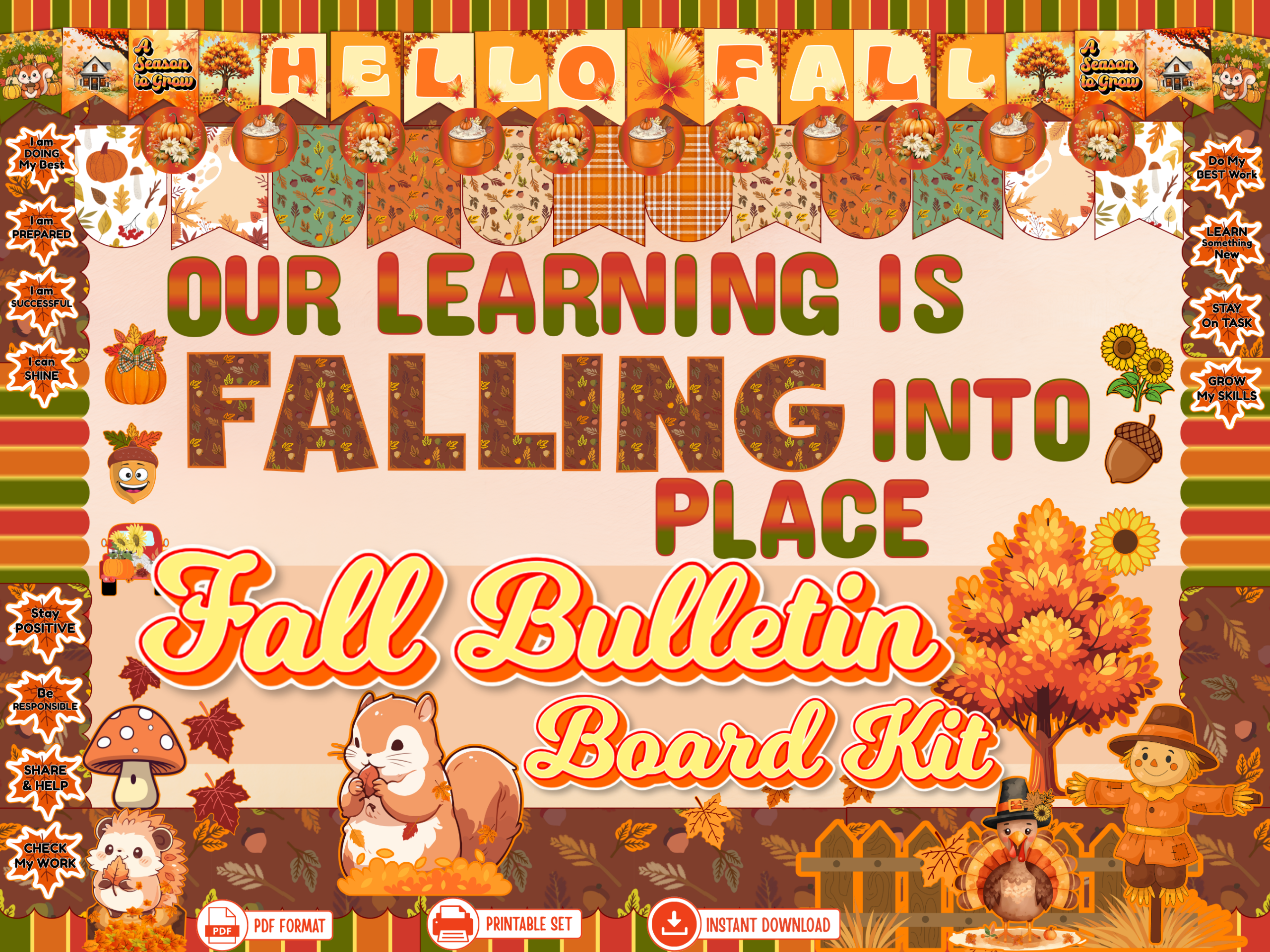 fall bulletin board kit mockup