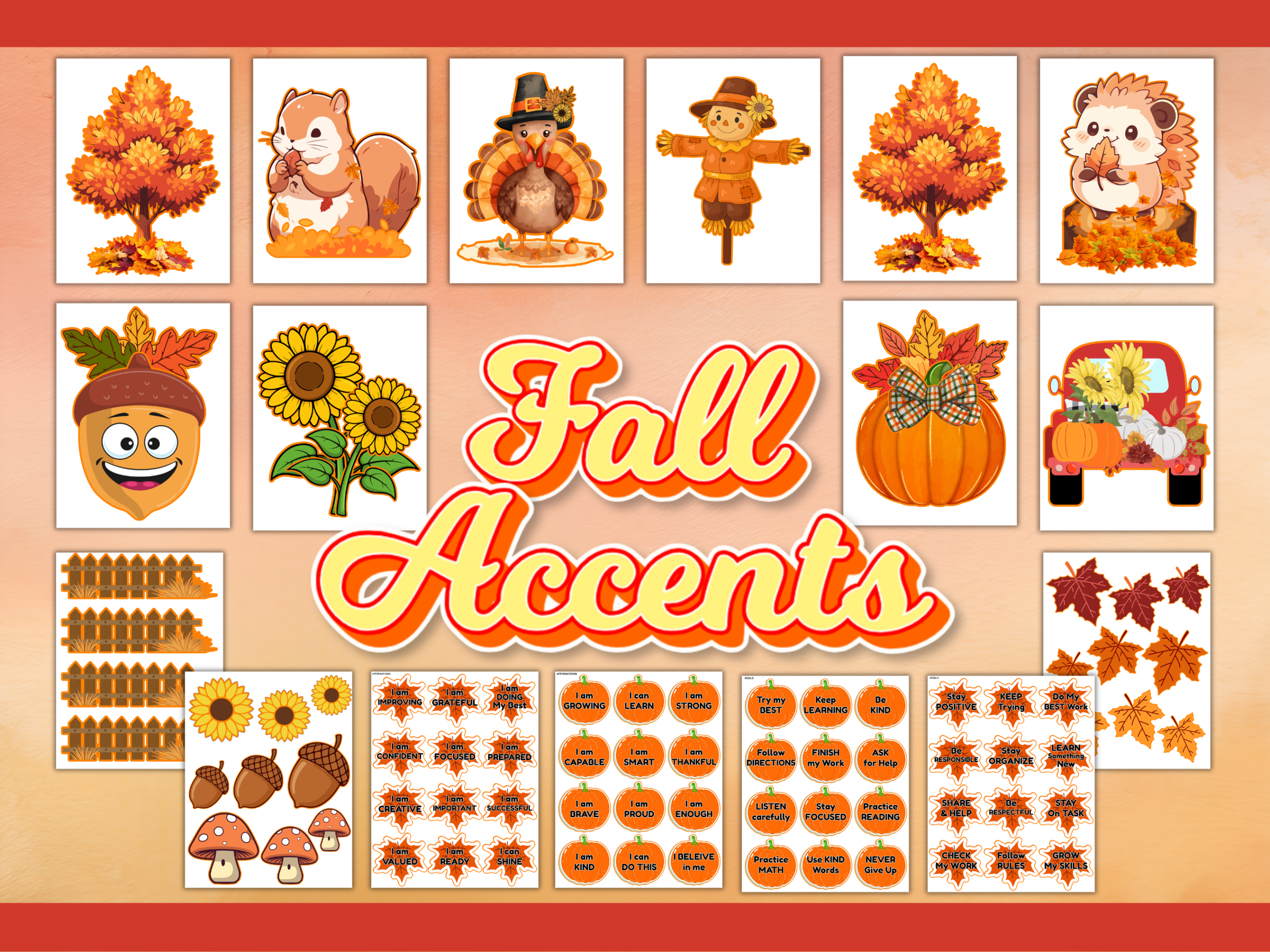 fall bulletin board kit mockup