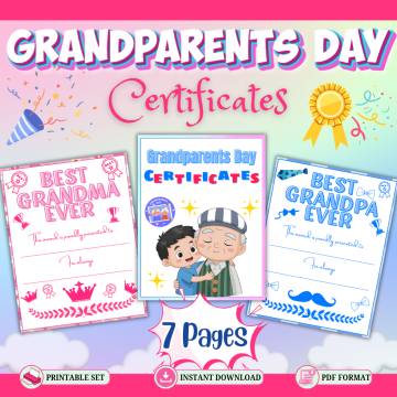 Grandparents Day certificates printable