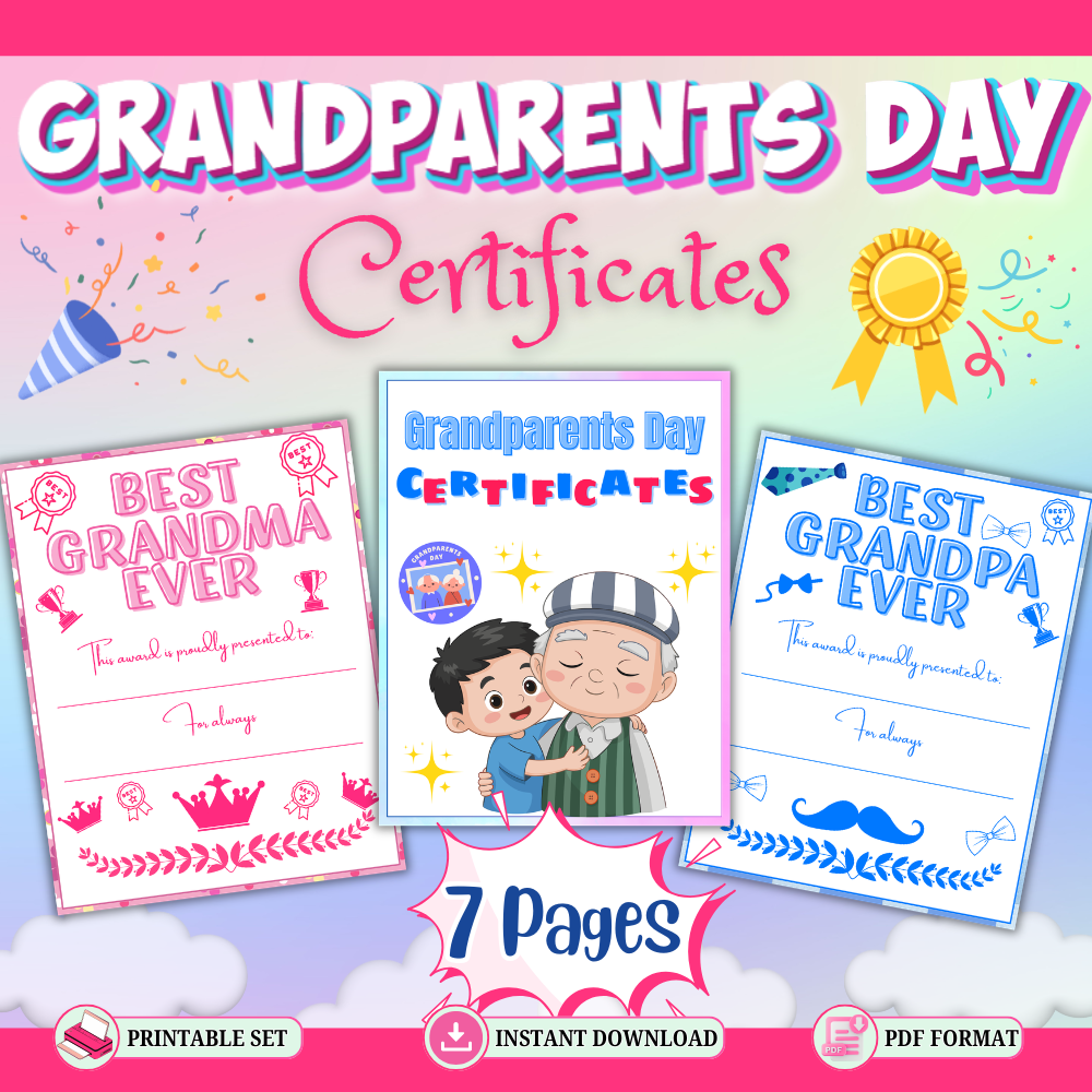 Grandparents Day certificates printable