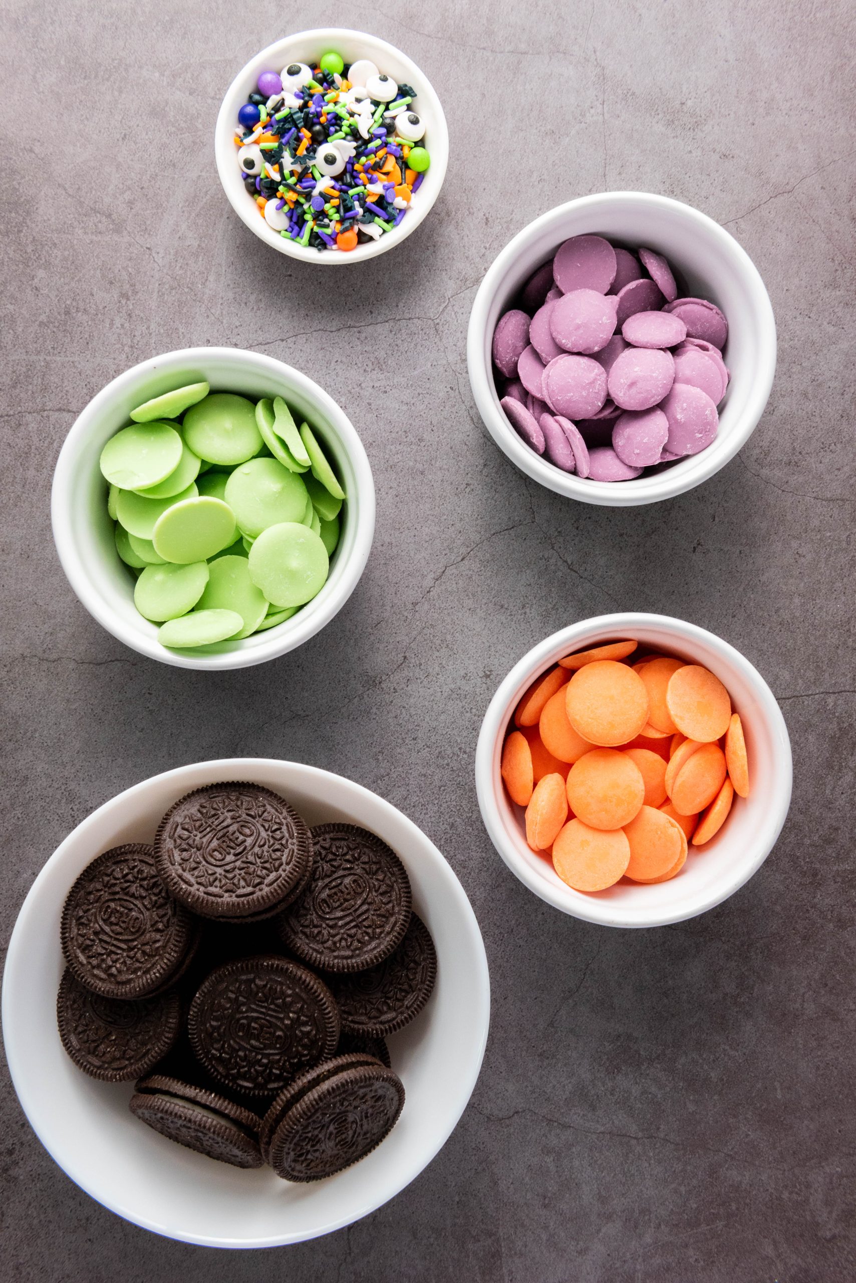Ingredients for Halloween Oreo Monster Cookies