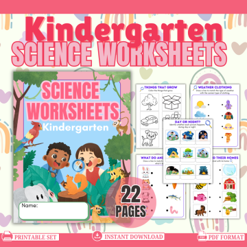 Kindergarten science worksheets printable mockup