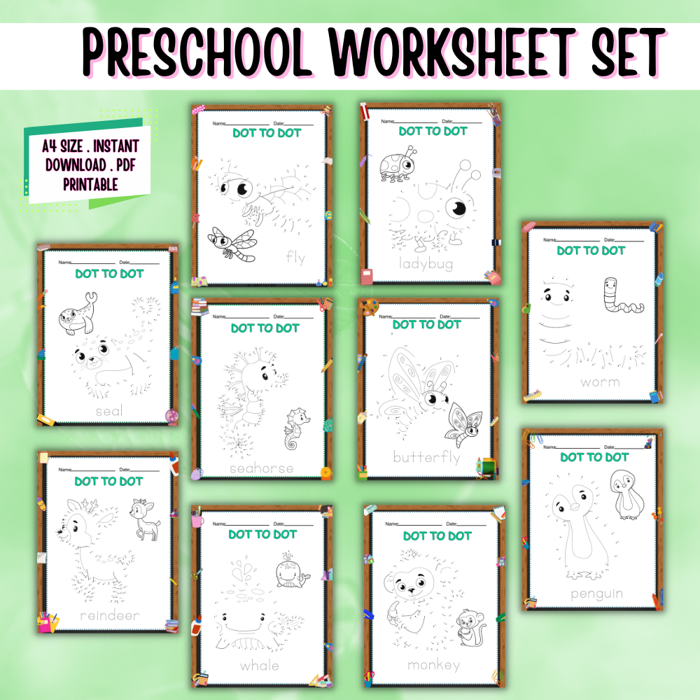 Preschool worksheets printable mockups