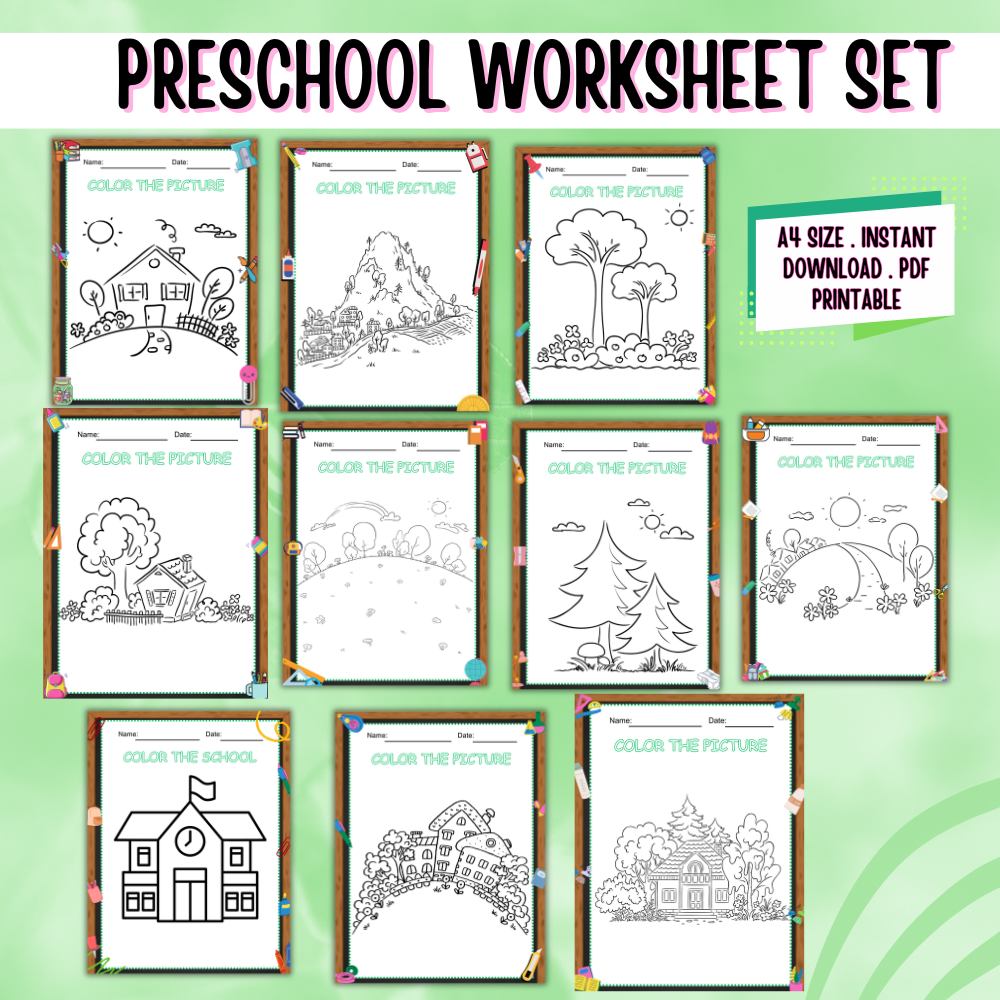 Preschool worksheets printable mockups