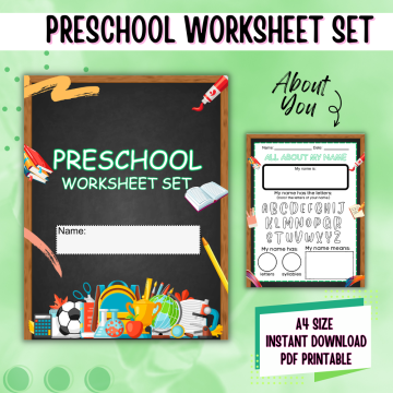 Preschool worksheets printable mockups