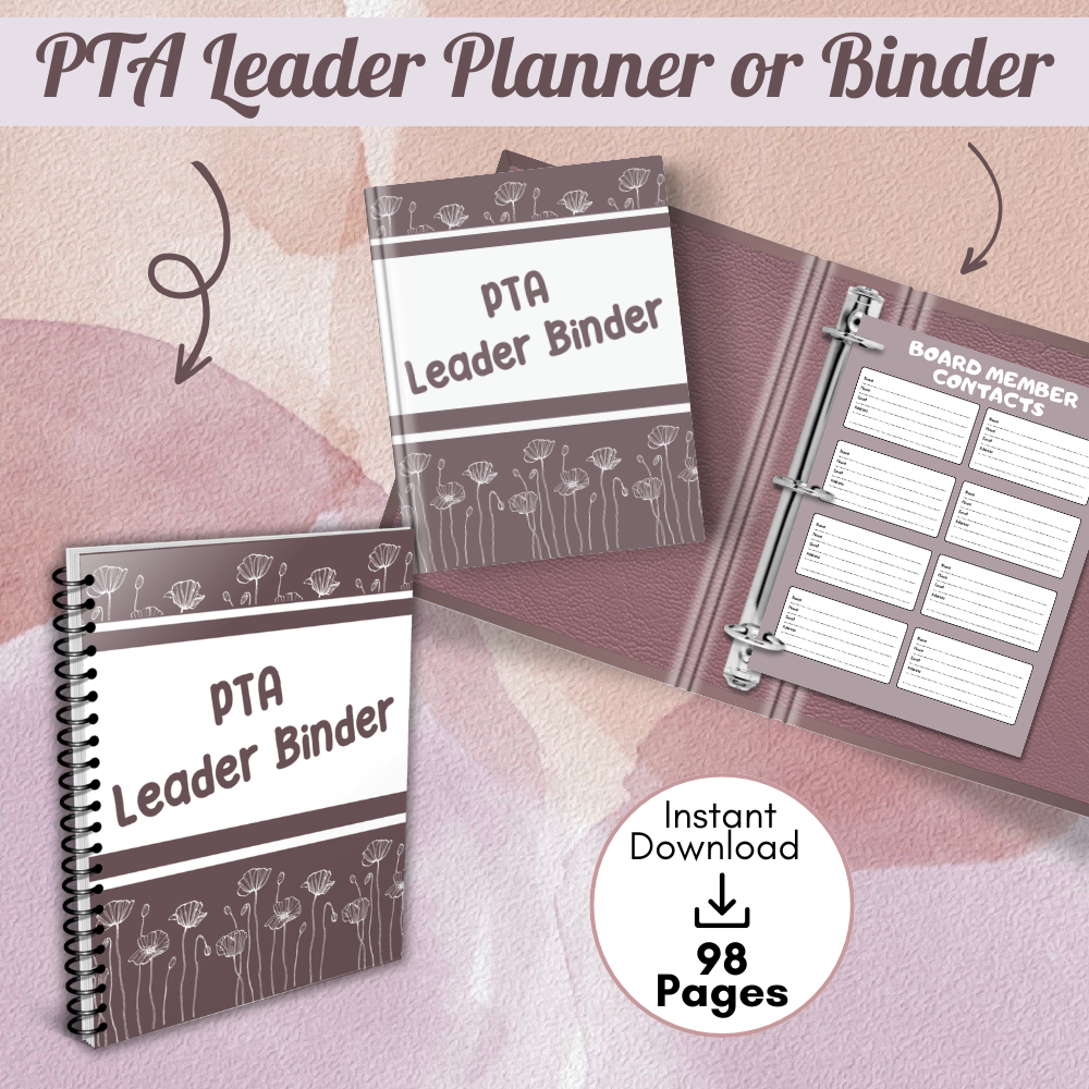 PTA president organizer mockups