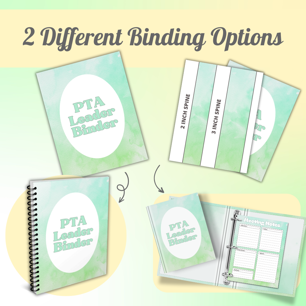 PTA president organizer mockups