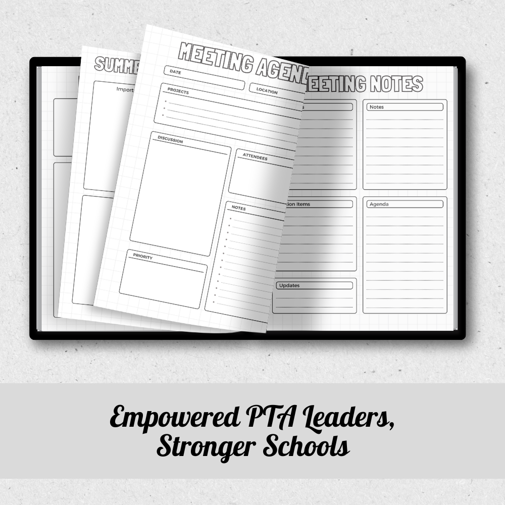 Teacher parent organization planner mockups