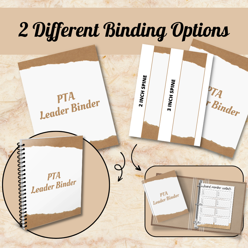 Parent teacher association planner mockups