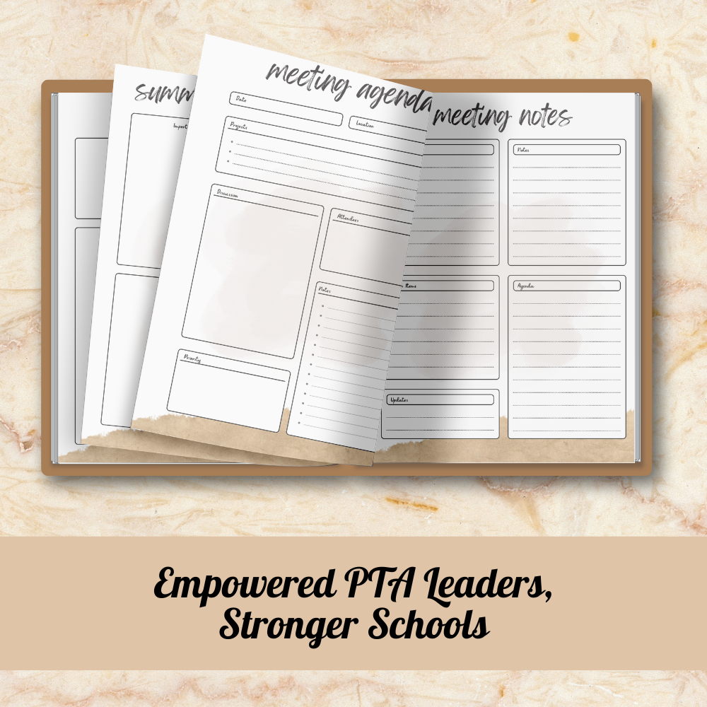 Parent teacher association planner mockups