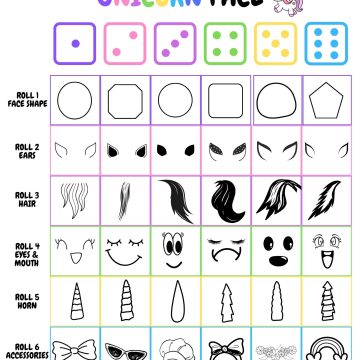 Roll and Draw a Unicorn Face