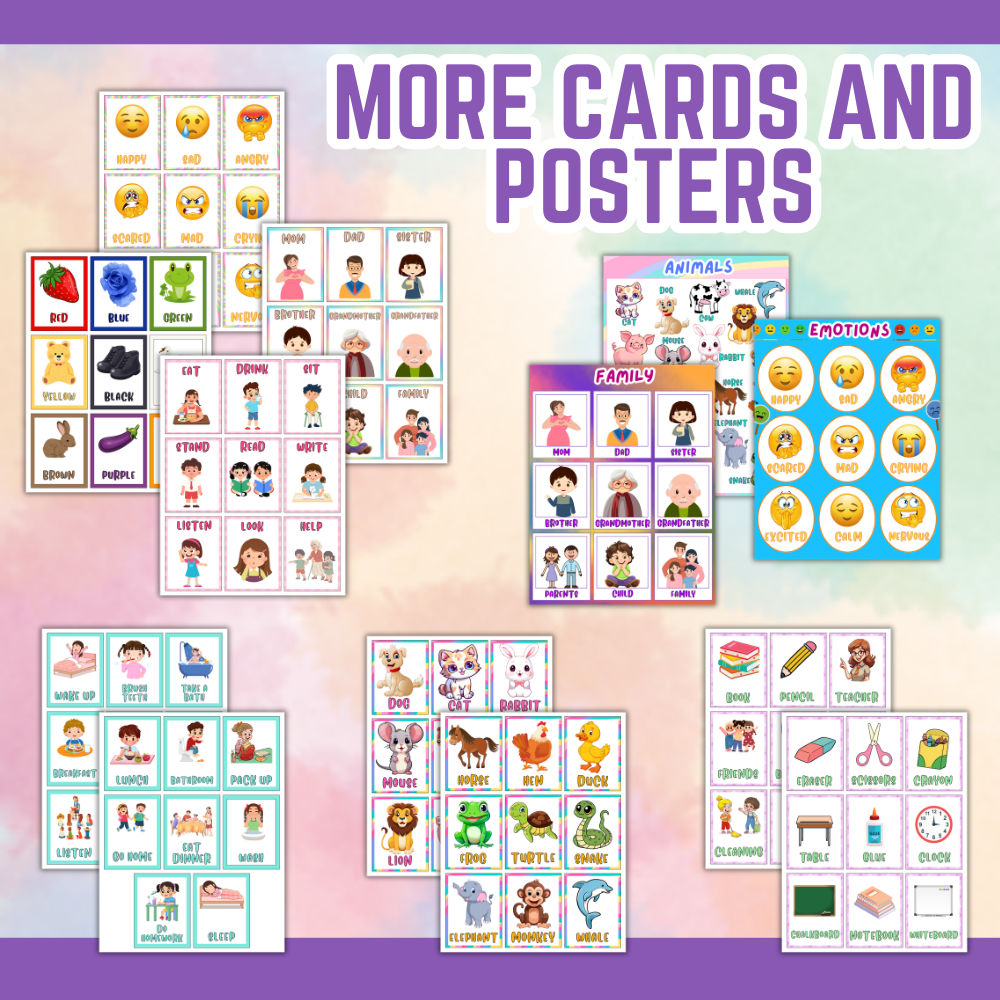 Printable sign language posters for kids mockup