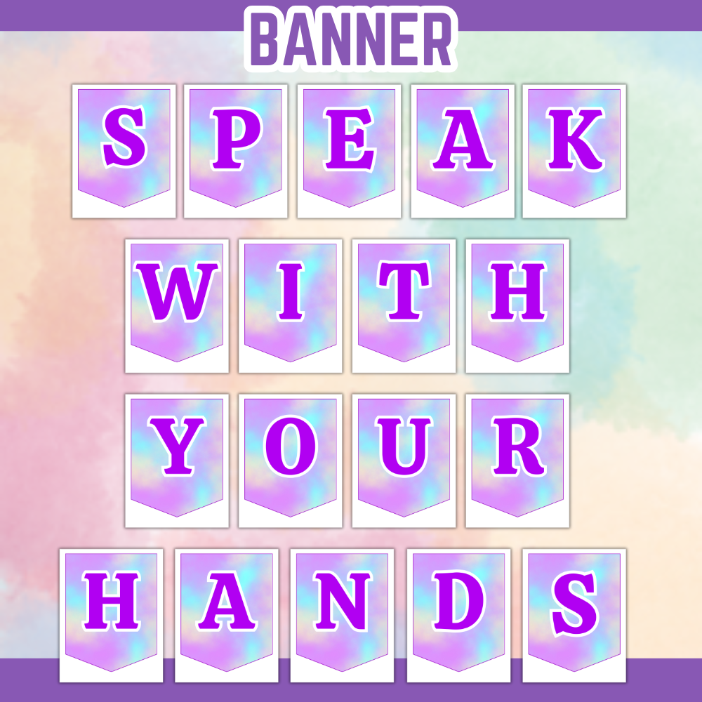 Printable sign language posters for kids mockup
