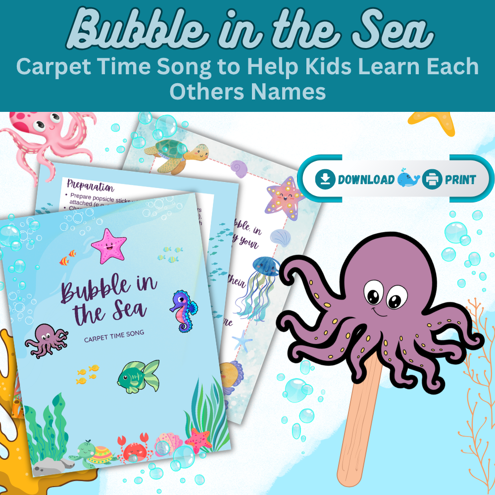 Bubble in the Sea preschool circle time printable mockup