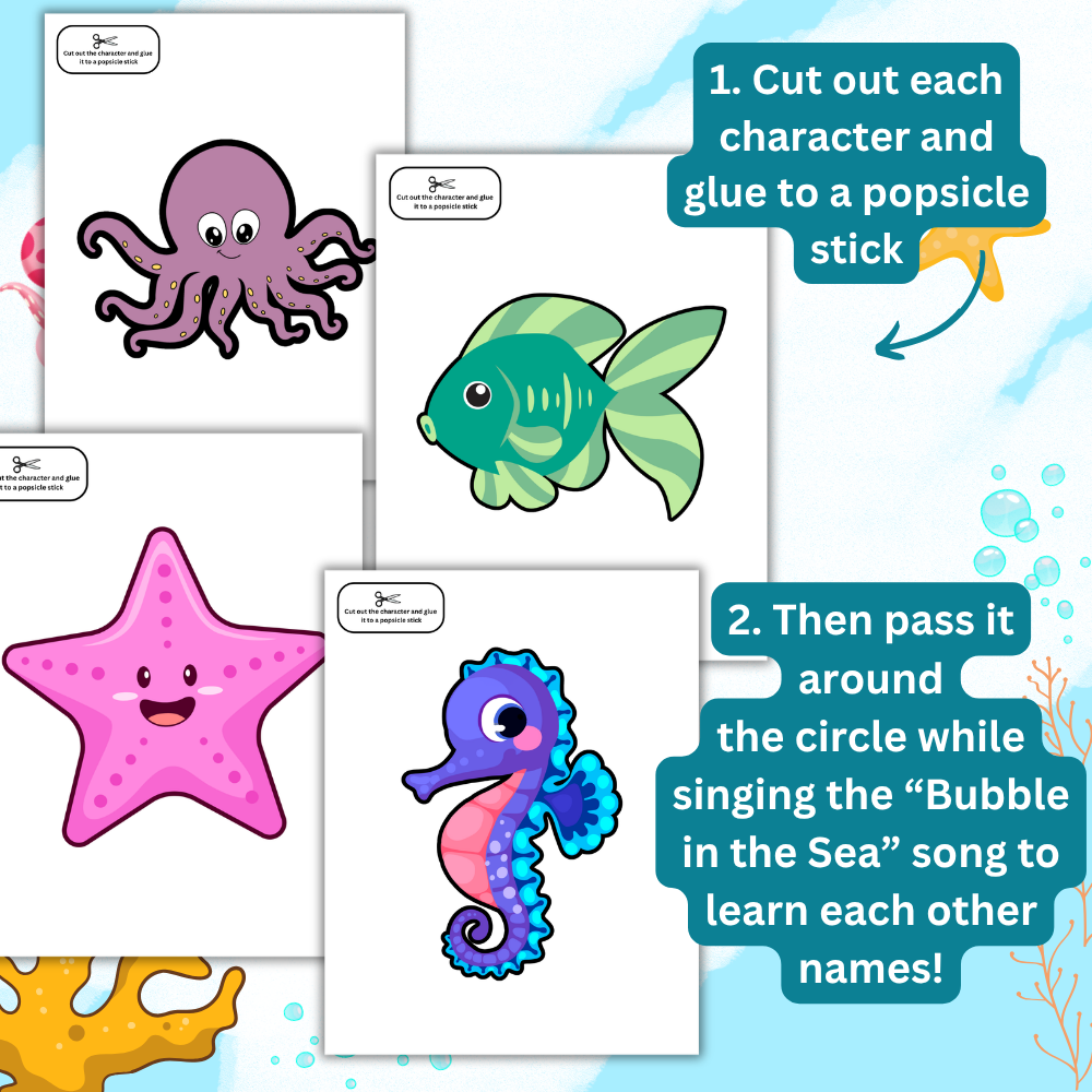 Bubble in the Sea preschool circle time printable mockup