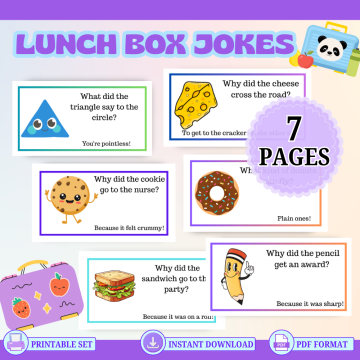 Printable lunch box jokes for kids mockup