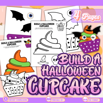 Build a Halloween Cupcake Printable Craft mockup