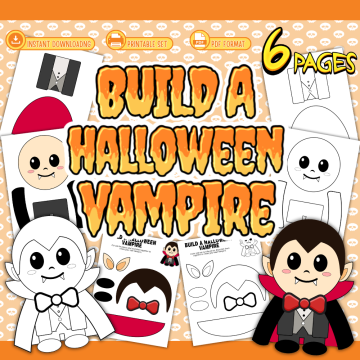 Build a Halloween Vampire Printable Craft for Kids mockup